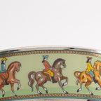 Hermes Bangle Enamel GM Horse Pattern Stainless Steel Bracelet — view 7