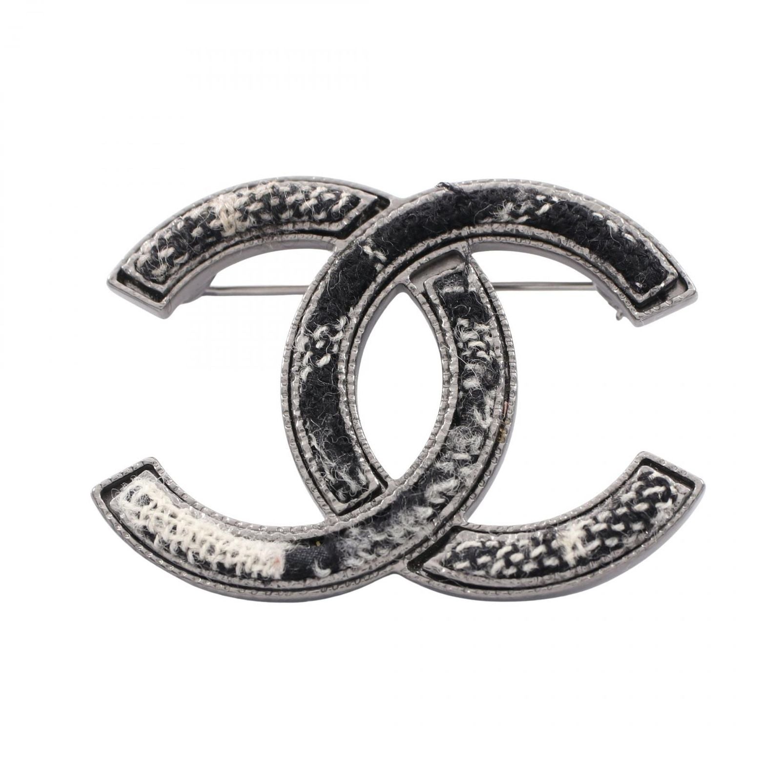 Chanel Brooch CC Logo Stainless Steel