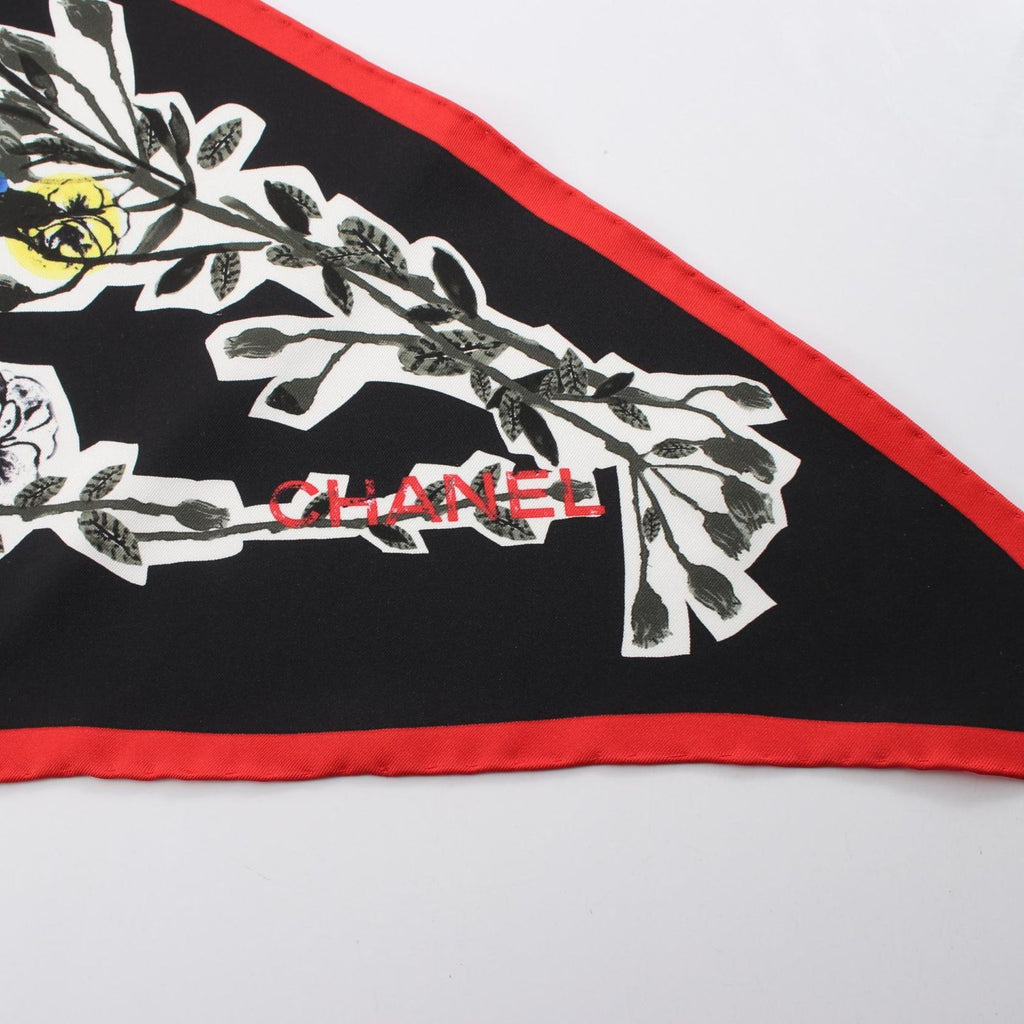 Chanel Scarf Pre Fall Collection Floral Print Silk Twill Triangle — view 4