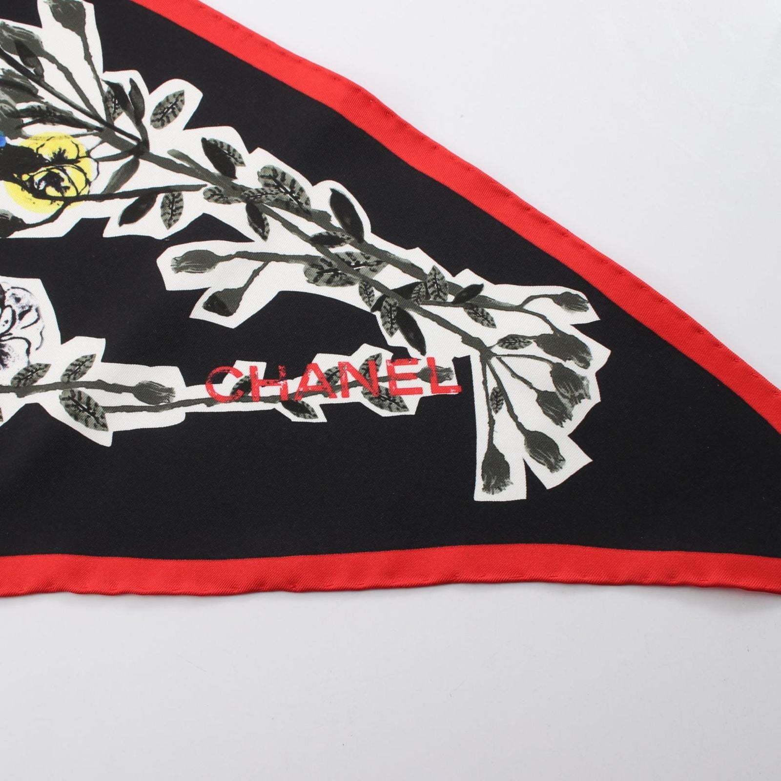 Chanel Scarf Pre Fall Collection Floral Print Silk Twill Triangle — view 4
