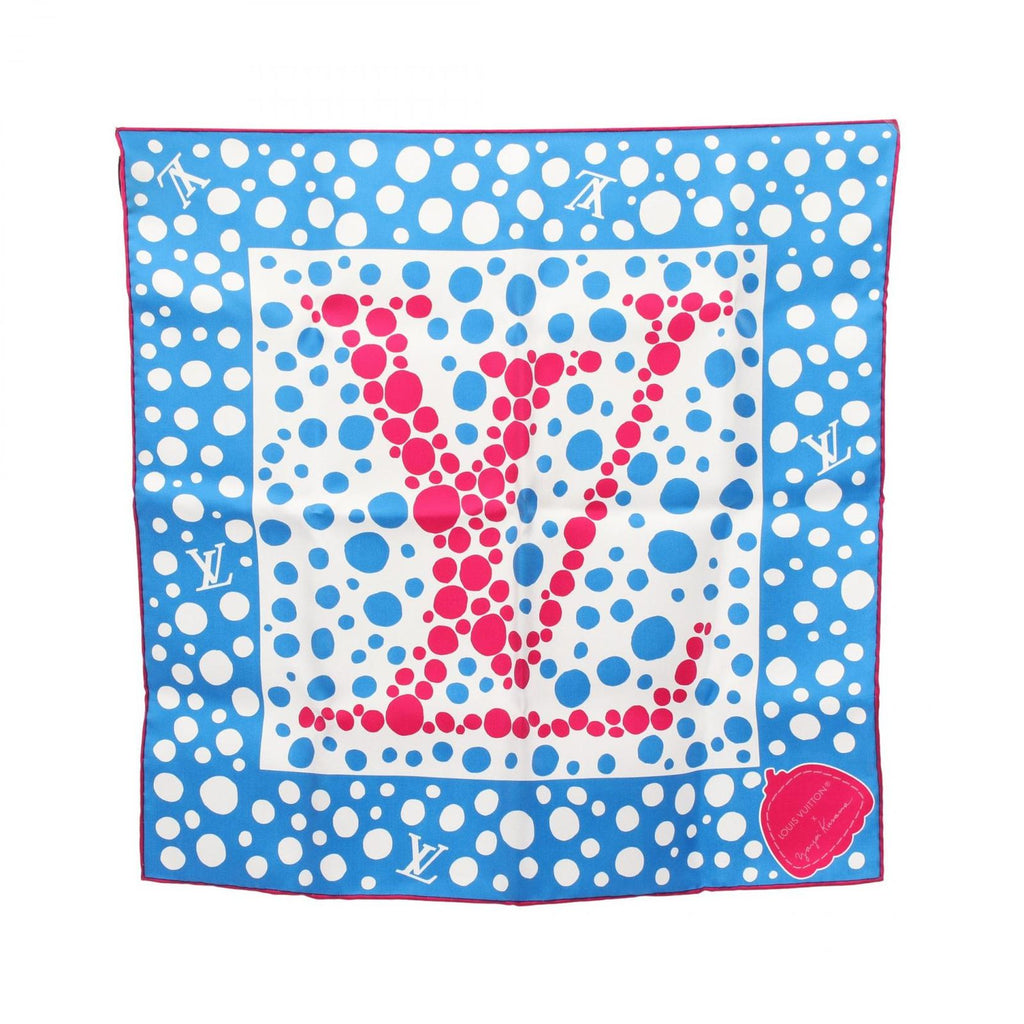 Louis Vuitton Scarf LV YK Carre 45 Infinity Dot Blue Silk YK Yayoi Kusama