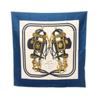 Hermes Scarf Carre 90 Brides de Gala Blue Silk