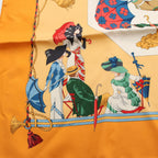 Hermes Scarf Carre 90 Ombrelles Et Parapluies Orange Silk — view 5