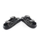 Chanel Sandals CC Logo Quilted Black Leather — view 3