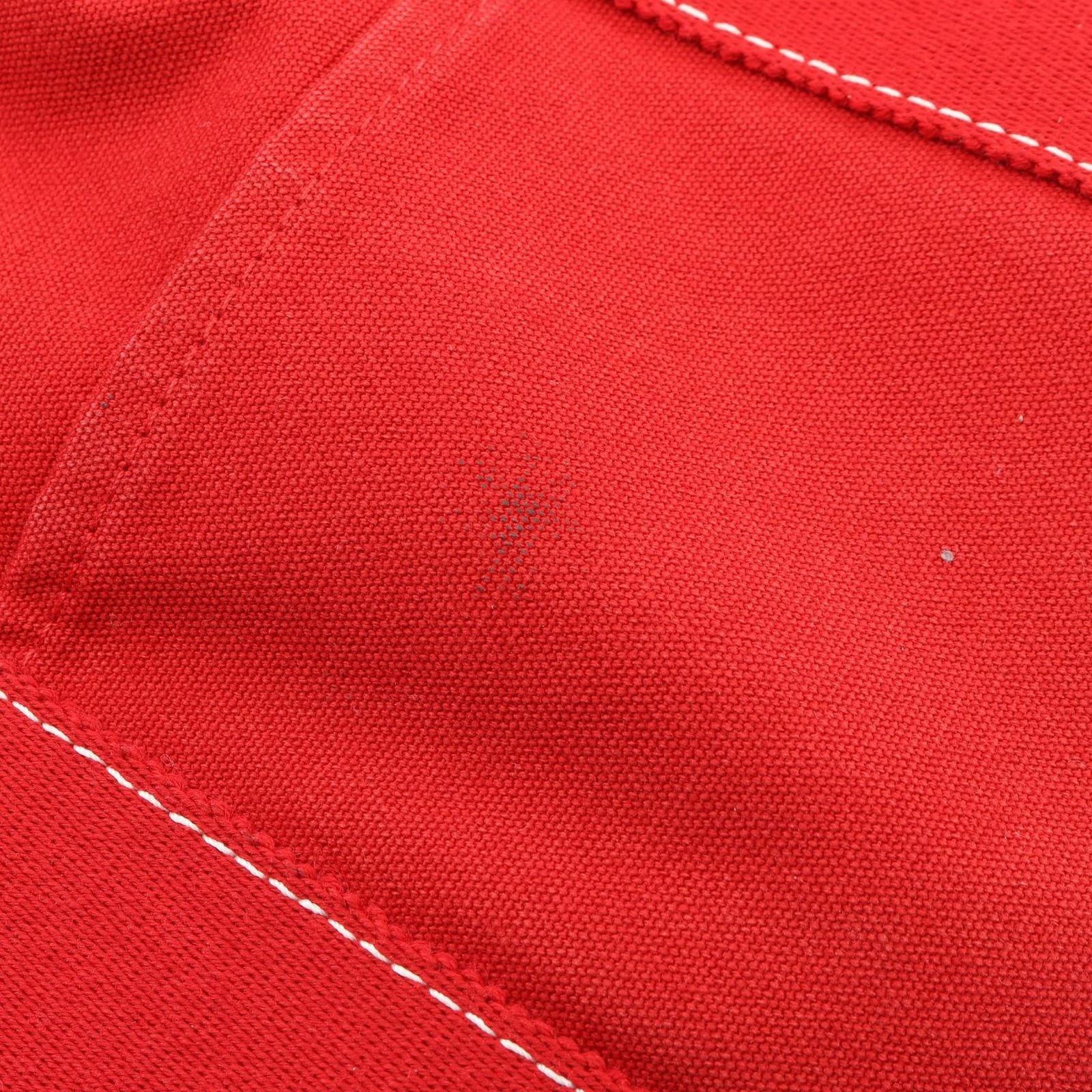 Hermes Tote Sac Deauville MM Red Canvas — view 5