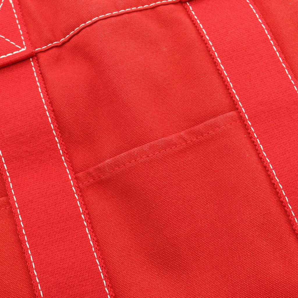 Hermes Tote Sac Deauville MM Red Canvas — view 9
