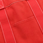 Hermes Tote Sac Deauville MM Red Canvas — view 9