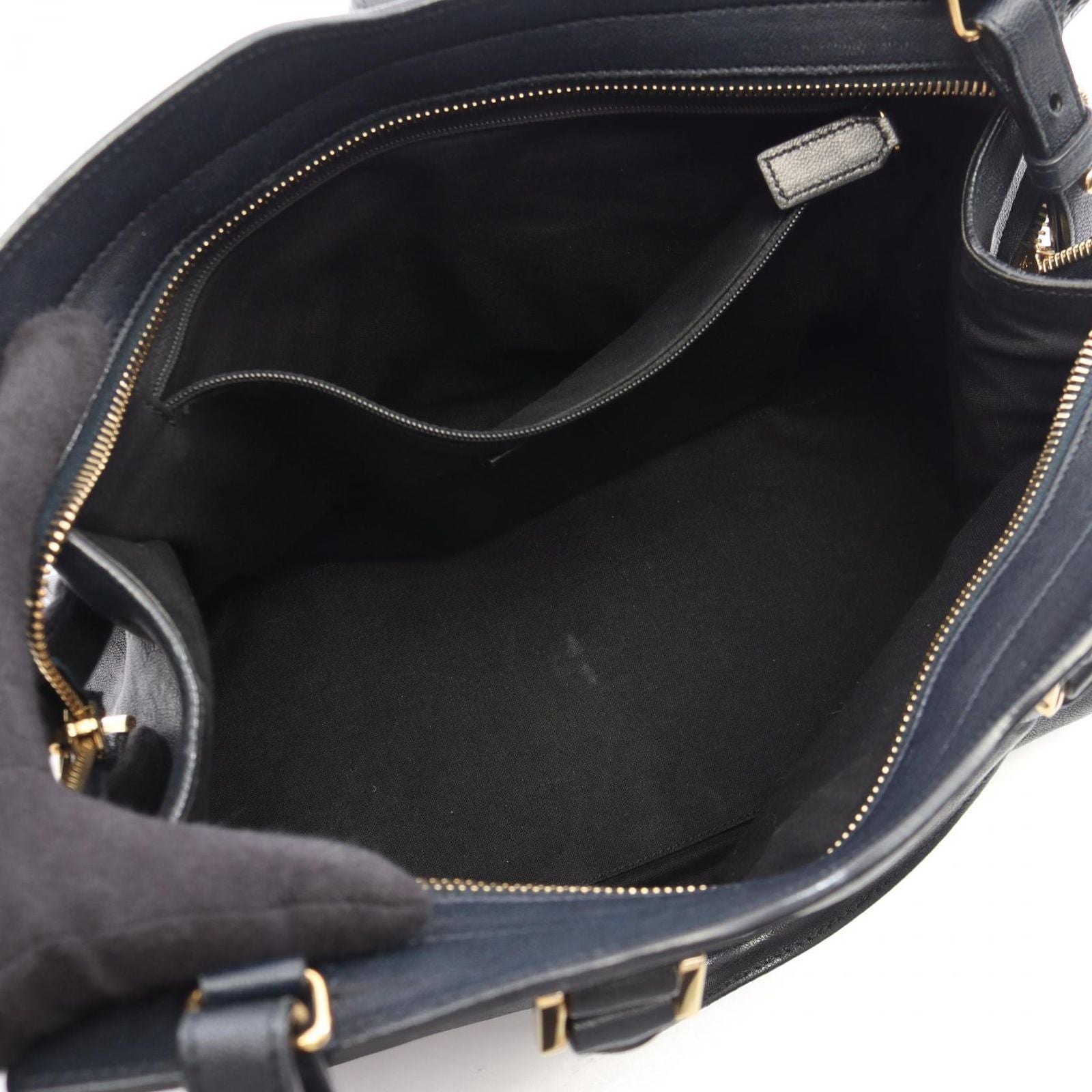 Saint Laurent Handbag Line Cabas Back 2-Way Navy Leather — view 3