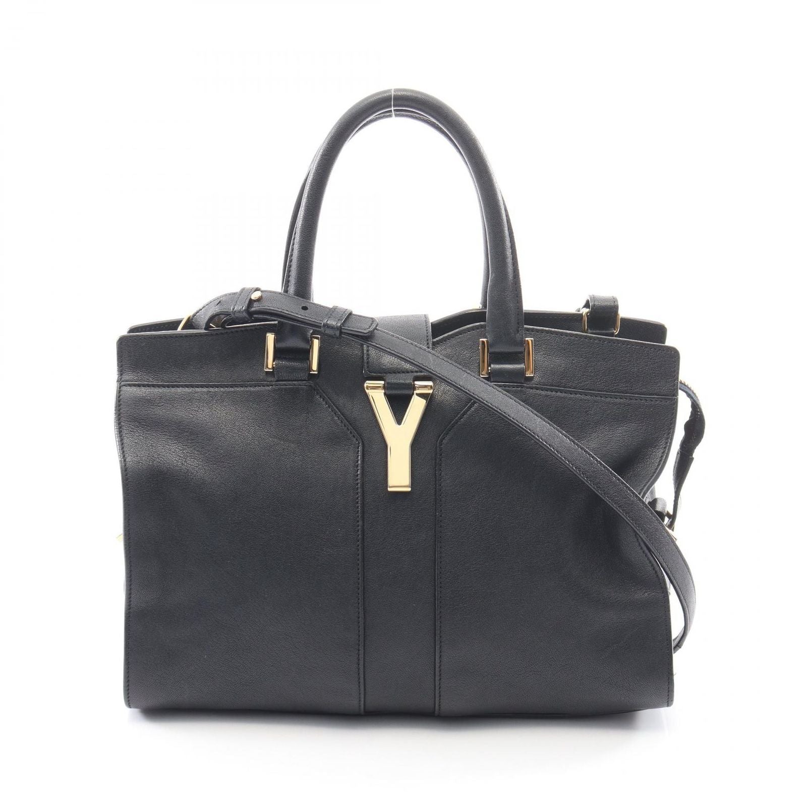 Saint Laurent Handbag Line Cabas Back 2-Way Navy Leather