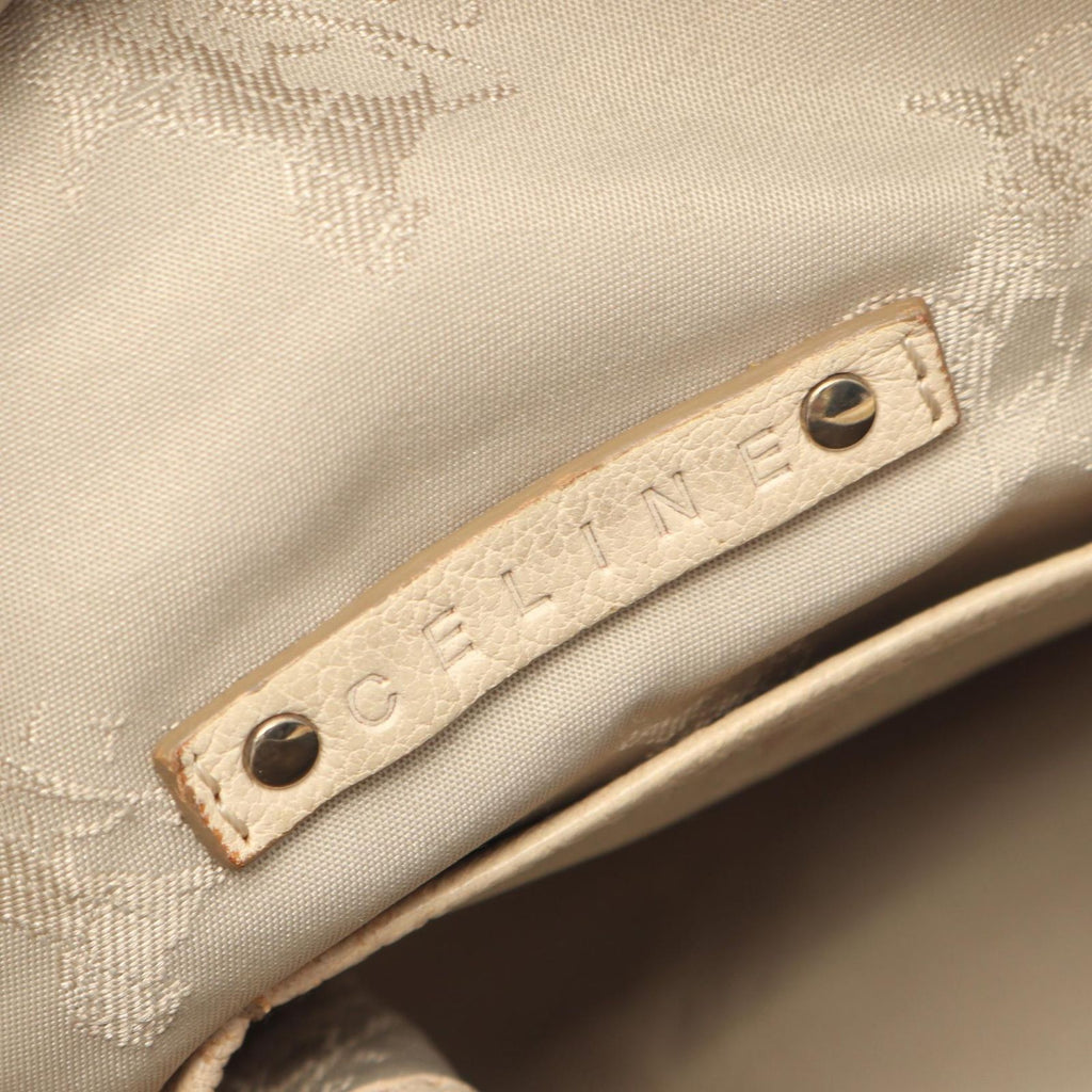 Celine Logo Ivory Leather Boston — view 4