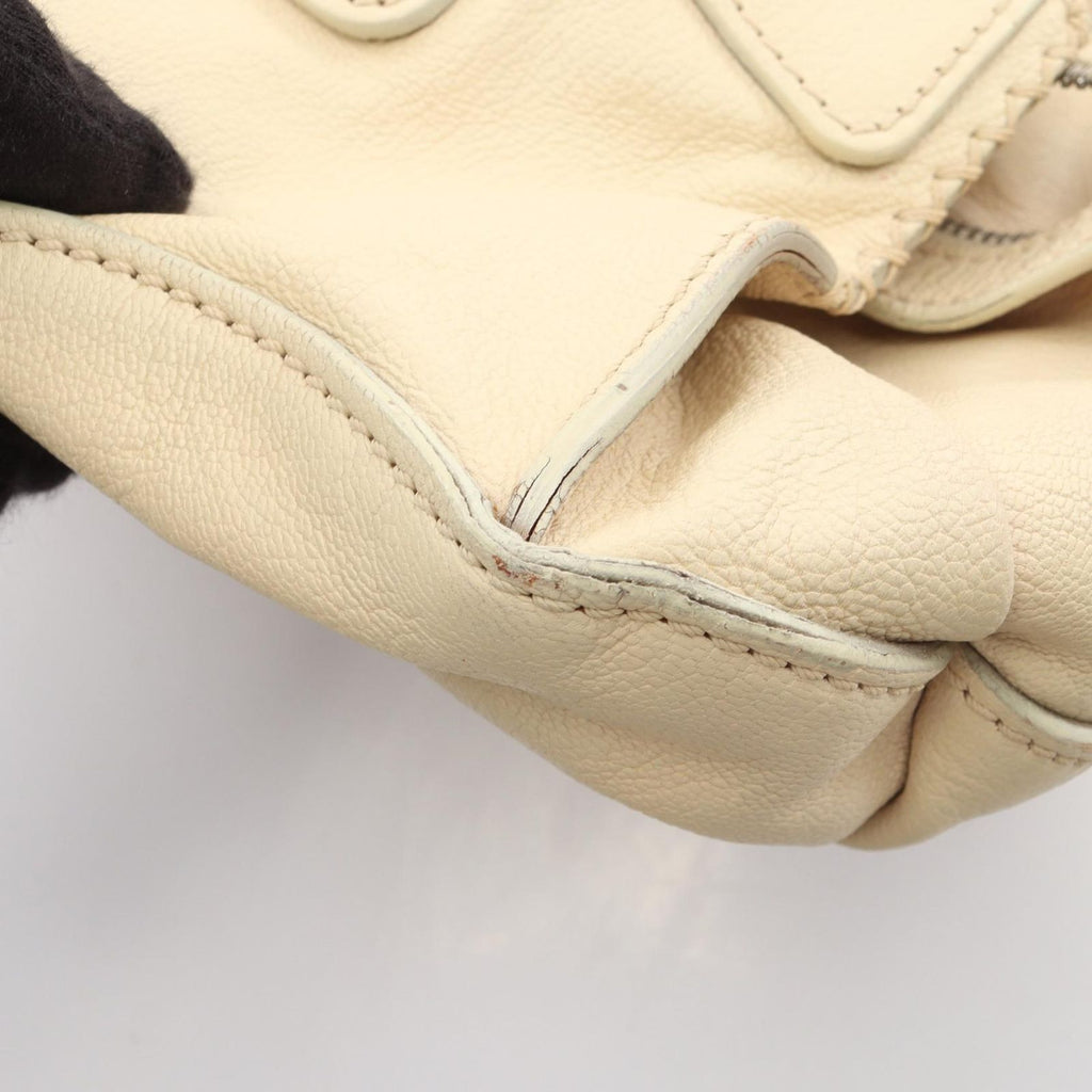 Celine Logo Ivory Leather Boston — view 9