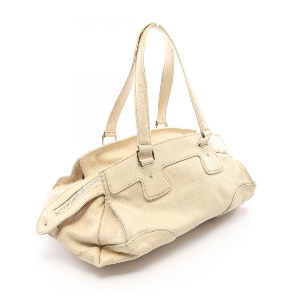 Celine Logo Ivory Leather Boston — view 2