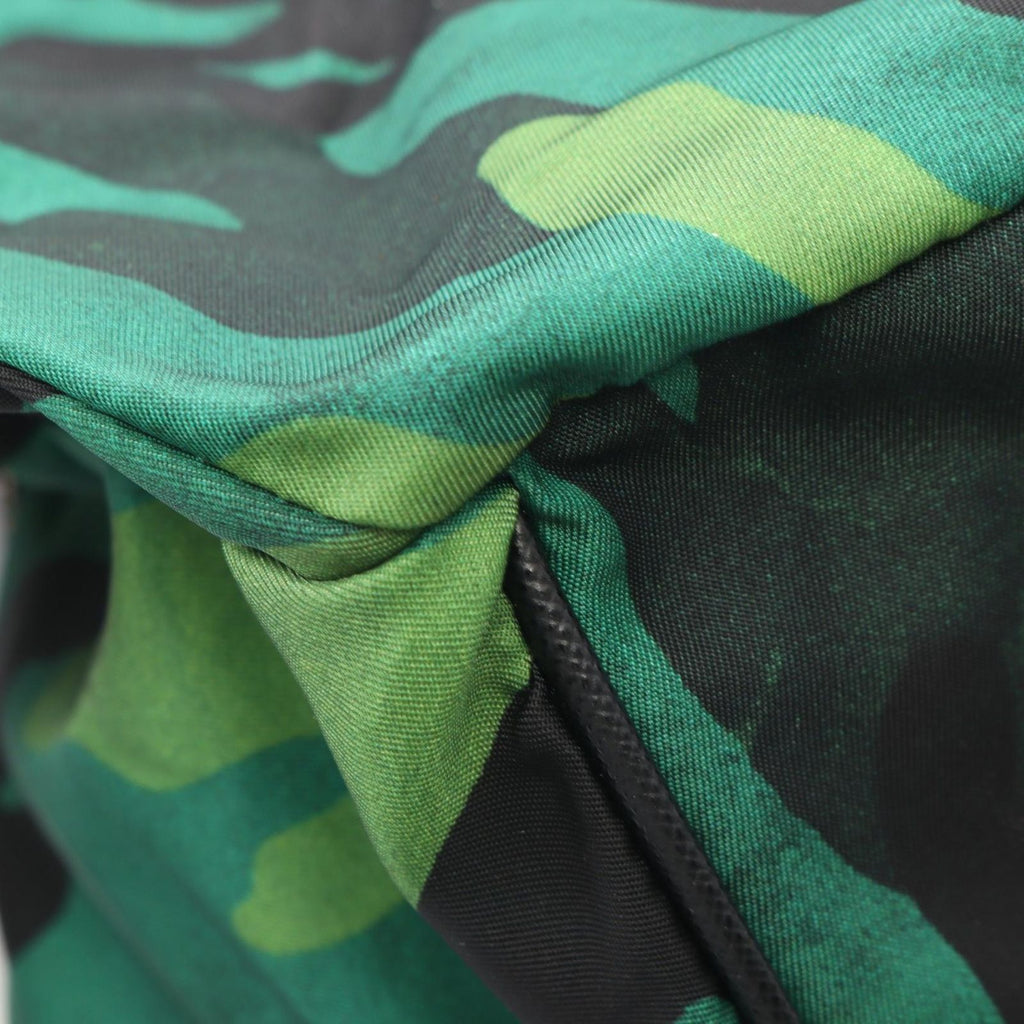 Prada Shoulder Bag Tessuto Camoufl Green Black Nylon Saffiano Leather Camouflage — view 6