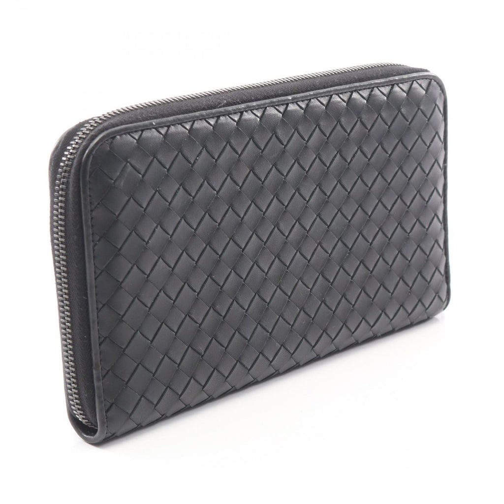 Bottega Veneta Round Wallet Intrecciato Black Leather — view 2
