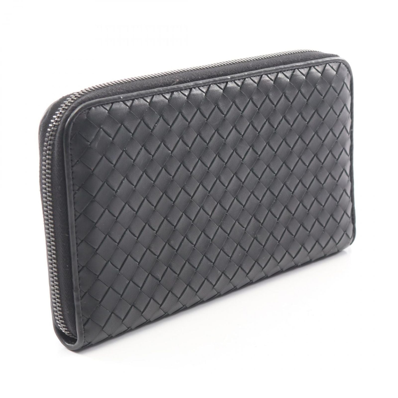 Bottega Veneta Round Wallet Intrecciato Black Leather — view 2