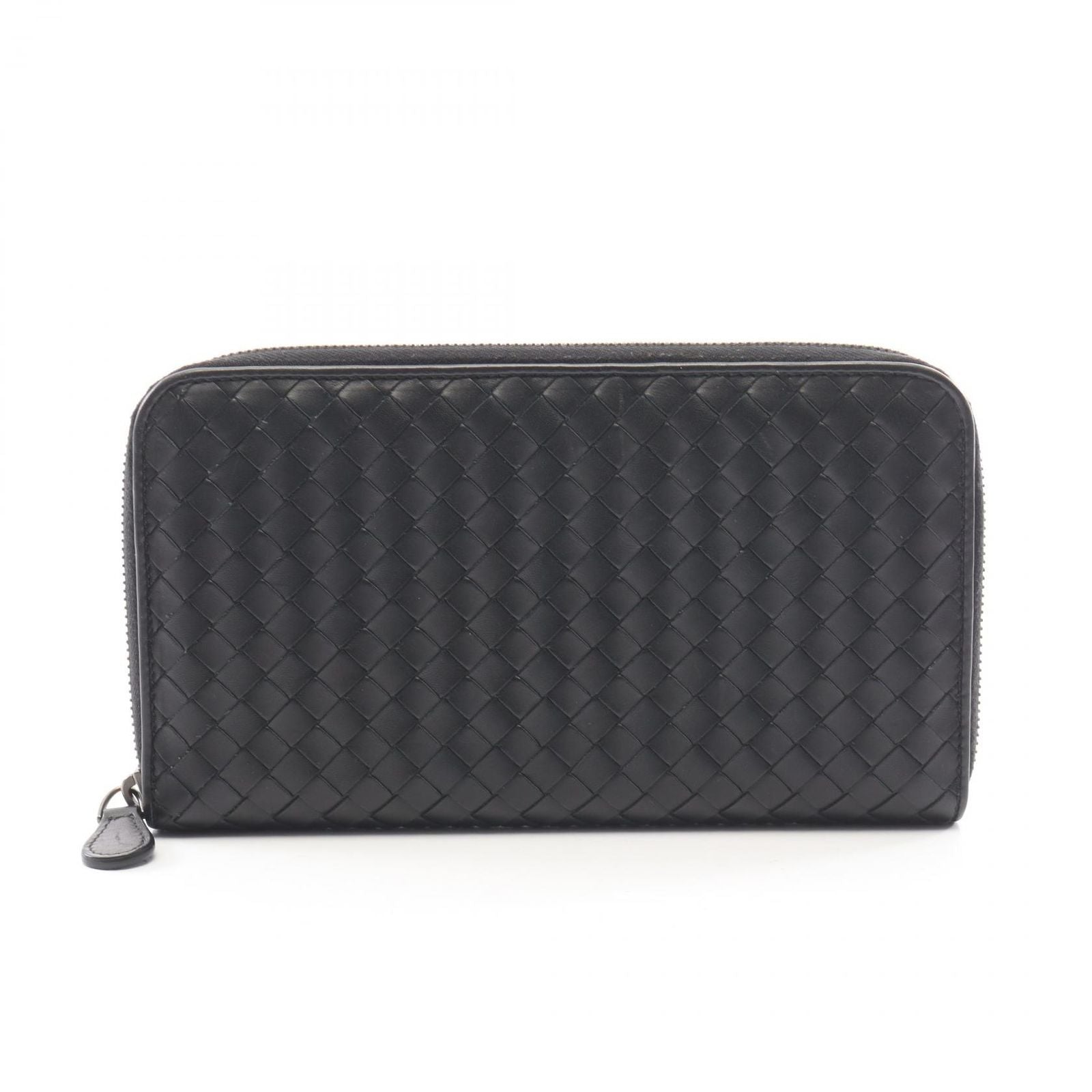 Bottega Veneta Round Wallet Intrecciato Black Leather