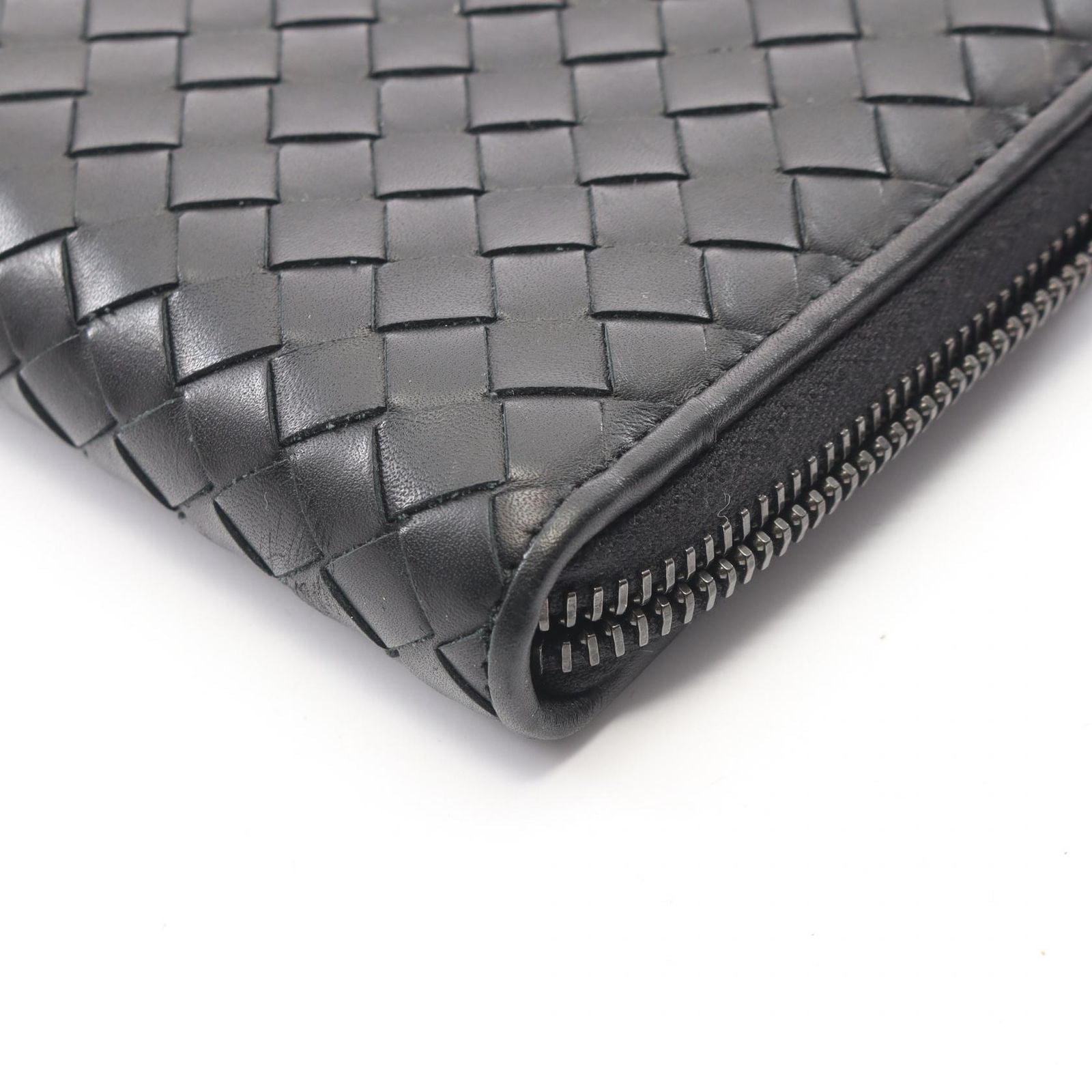 Bottega Veneta Round Wallet Intrecciato Black Leather — view 6
