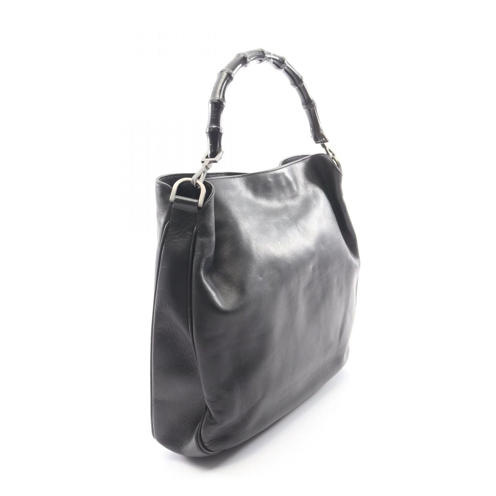 Gucci Handbag Bamboo 2-Way 001 Black Leather Shoulder — view 2