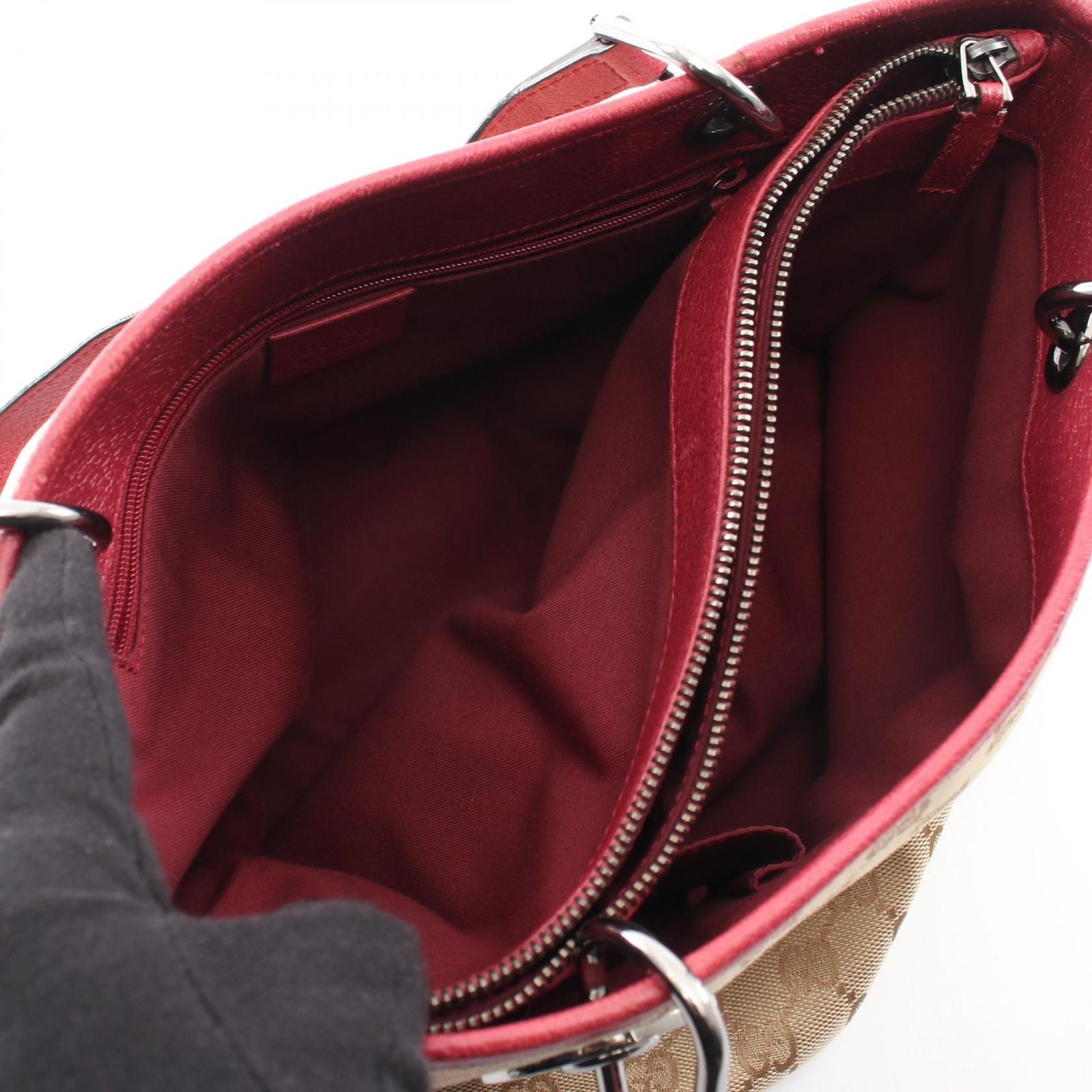 Gucci Tote GG Canvas Winered Beige — view 3