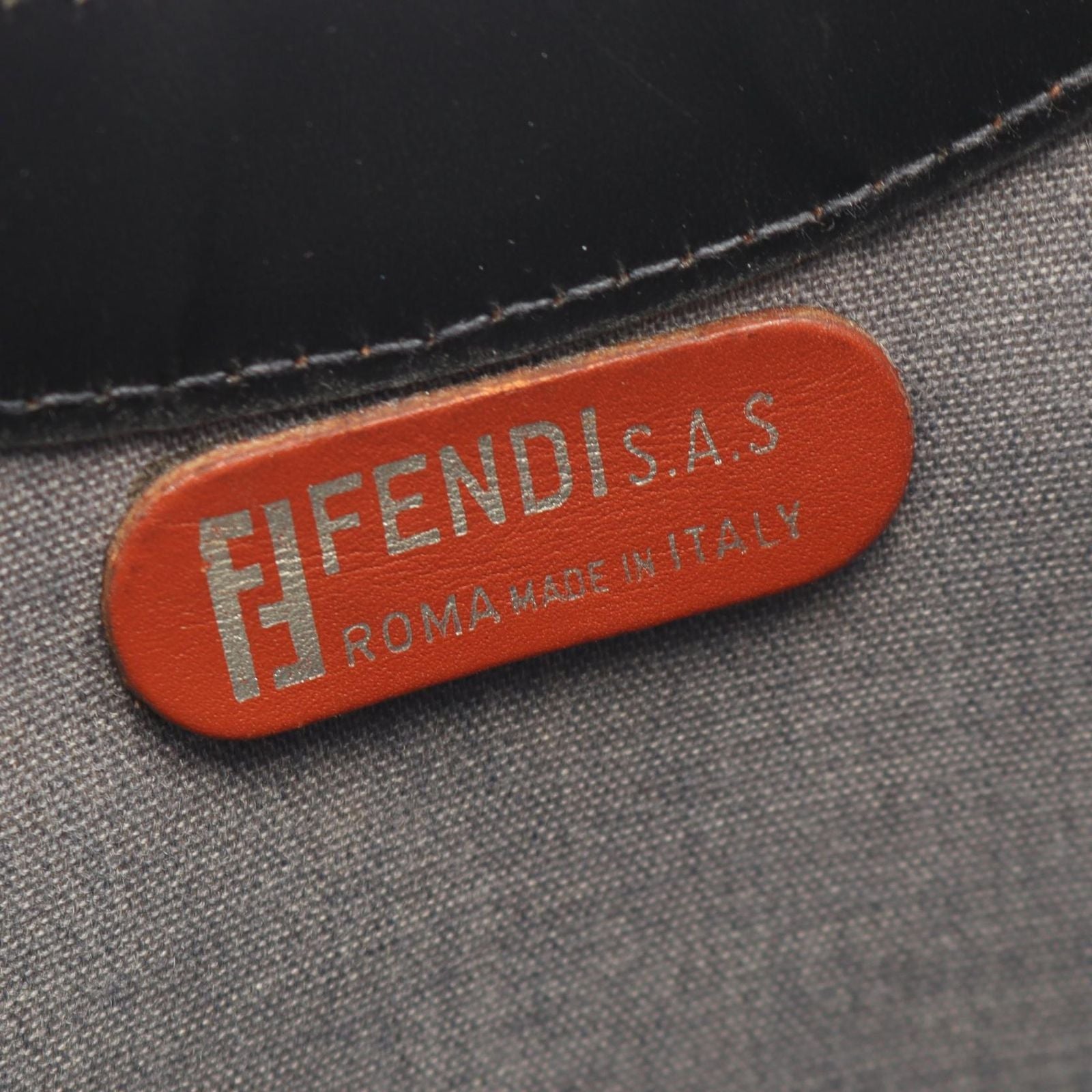 Fendi Tote Pecan Brown Black Beige Canvas Leather — view 4