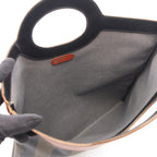 Fendi Tote Pecan Brown Black Beige Canvas Leather — view 3