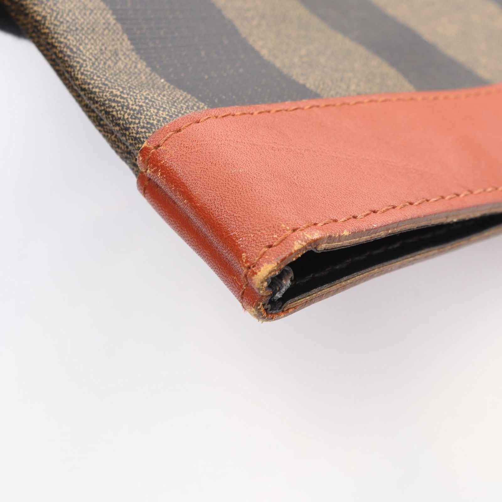 Fendi Tote Pecan Brown Black Beige Canvas Leather — view 7