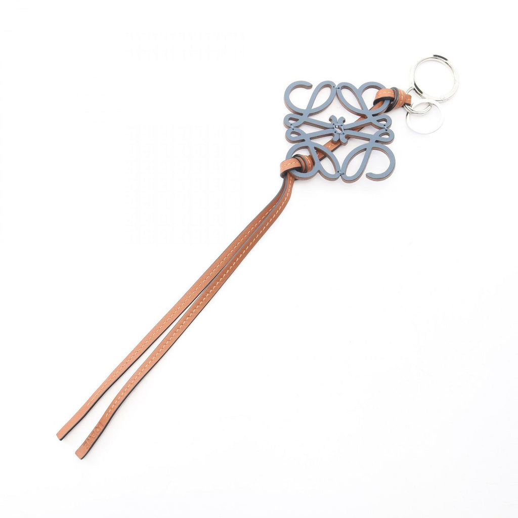 Loewe Charm Anagram Navy Brown Leather