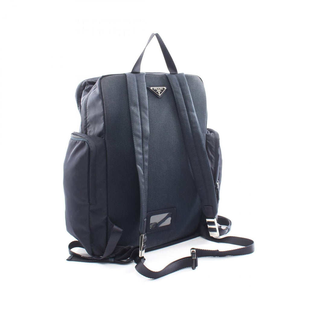 Prada Backpack Triangle Logo Navy Nylon Canvas — view 2