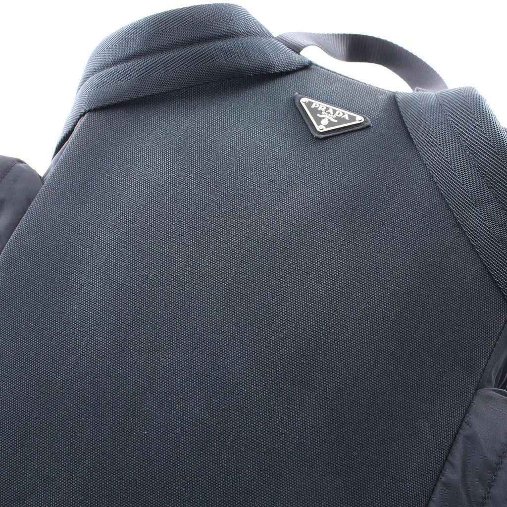 Prada Backpack Triangle Logo Navy Nylon Canvas — view 6