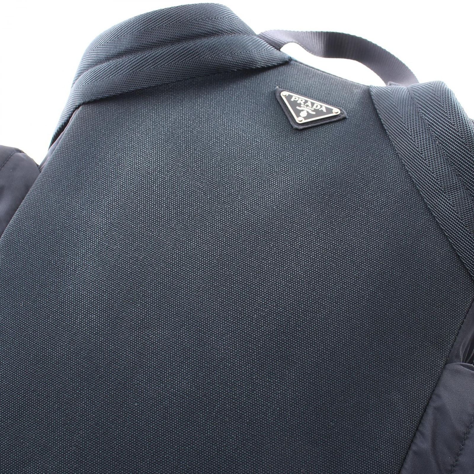 Prada Backpack Triangle Logo Navy Nylon Canvas — view 6