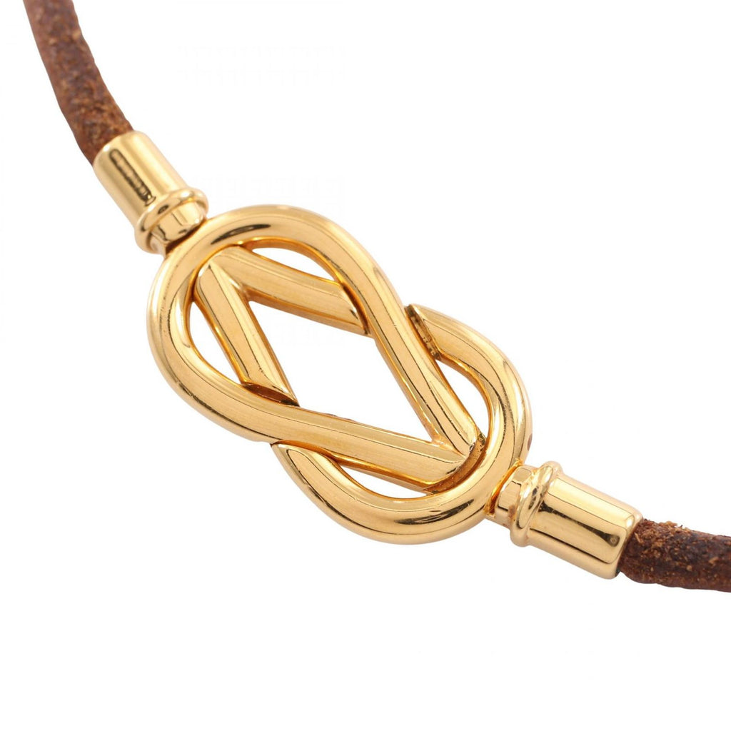Hermes Necklace Choker Double Strand Bracelet Leather