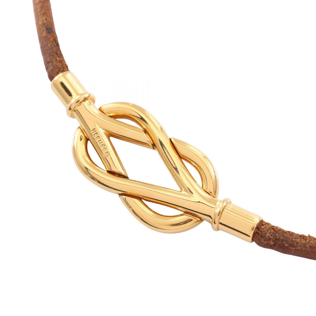 Hermes Necklace Choker Double Strand Bracelet Leather — view 2