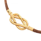Hermes Necklace Choker Double Strand Bracelet Leather — view 2