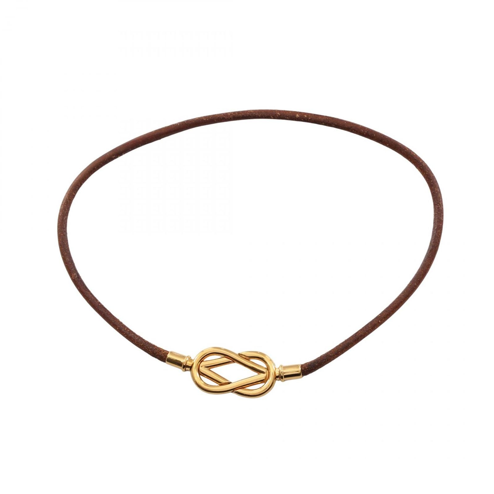 Hermes Necklace Choker Double Strand Bracelet Leather — view 3