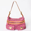 Louis Vuitton Baggy PM Shoulder Bag Monogram Denim Leather Pink Gold