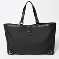 Gucci Tote Bag Black GG Nylon Silver