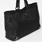 Gucci Tote Bag Black GG Nylon Silver — view 3
