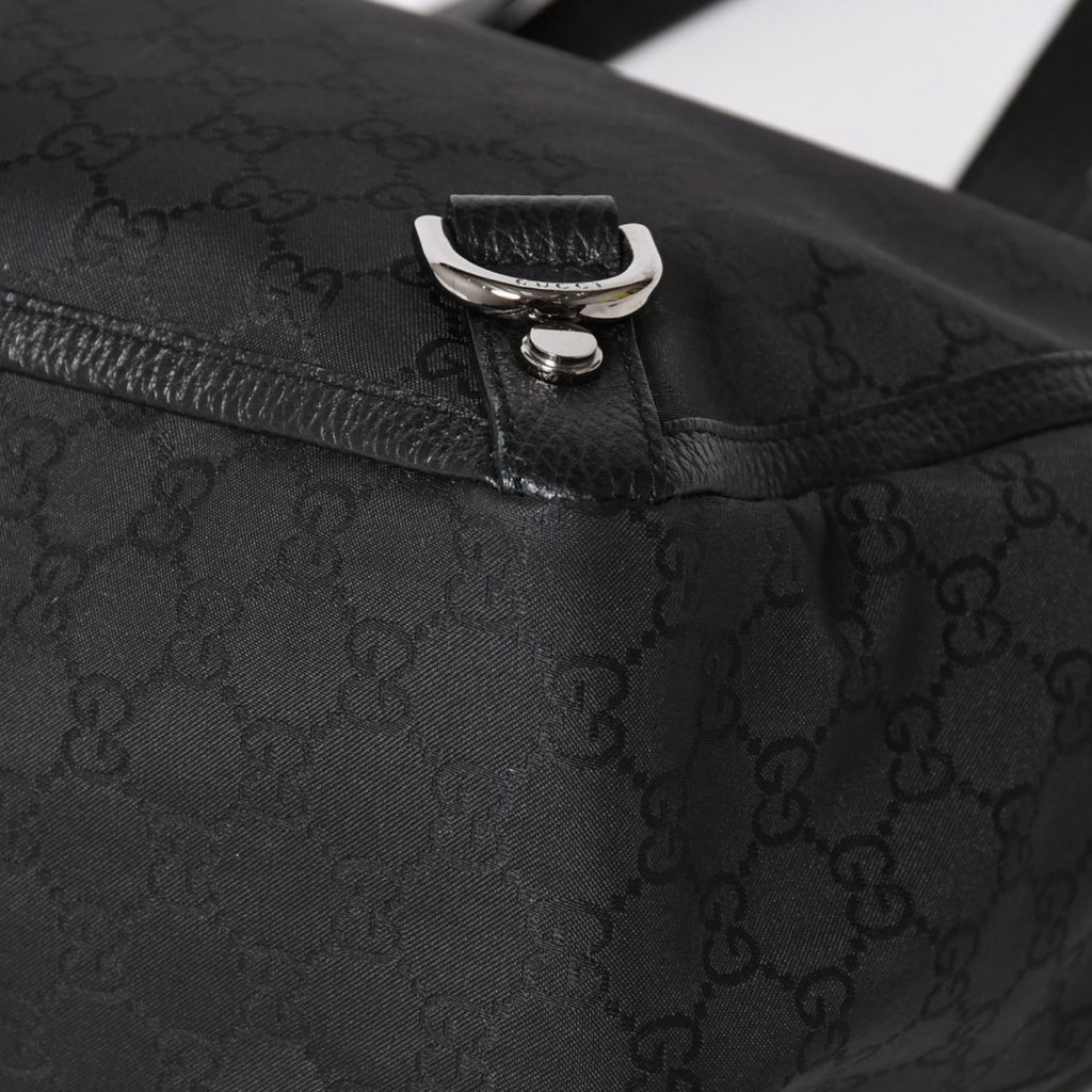 Gucci Tote Bag Black GG Nylon Silver — view 8