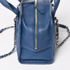 Chanel Deauville Line Chain Shoulder Bag CC Logo Caviar Leather Blue — view 4
