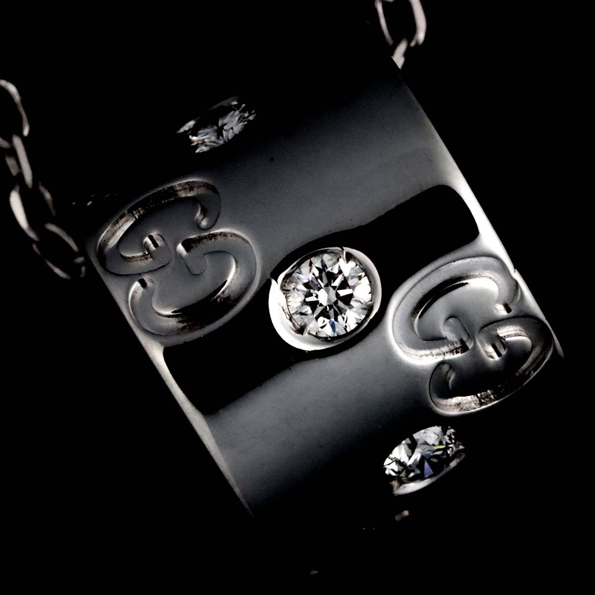 Gucci Icon Diamond Necklace 40 cm 18k WG White Gold — view 9