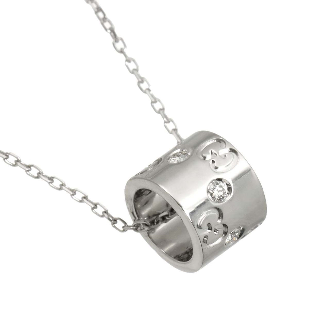 Gucci Icon Diamond Necklace 40 cm 18k WG White Gold — view 3