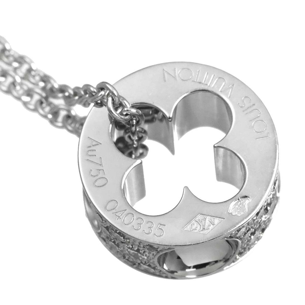 Louis Vuitton Pendentif Empreinte Diamond Necklace 40 cm 18k WG White Gold — view 4