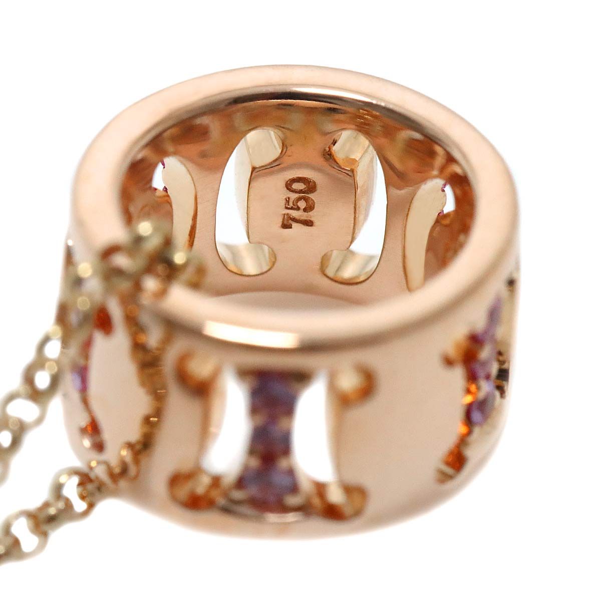 Celine Macadam Saffiano Necklace 42 cm 18k PG Pink Gold — view 5