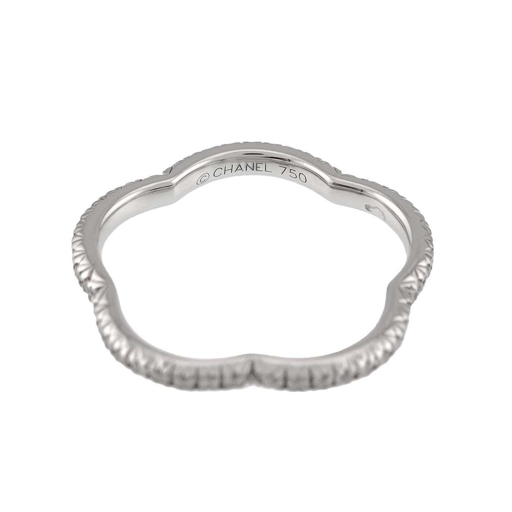 Chanel Camellia 49 Ring Full Diamond 18k WG White Gold 750 — view 4