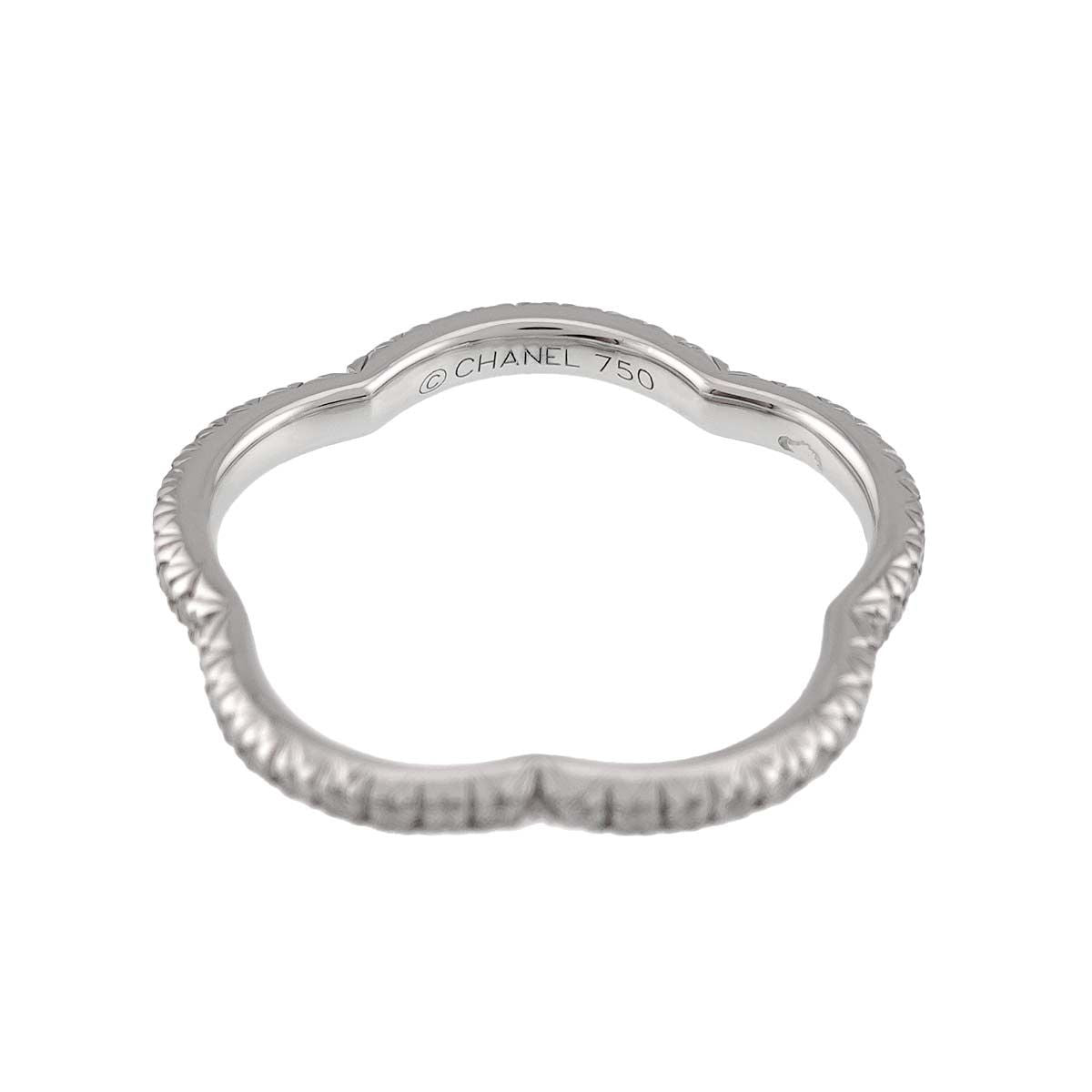 Chanel Camellia 49 Ring Full Diamond 18k WG White Gold 750 — view 4