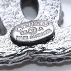Chanel CC Logo Single Earrings 03 Metal Silver Black Clear — view 8