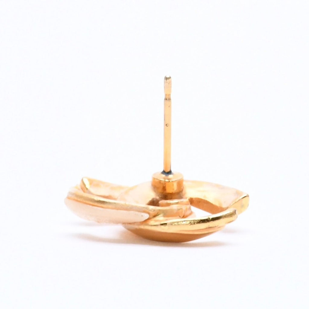 Chanel Earrings CC Logo 00 Gold Ivory Bicolor Metal — view 7