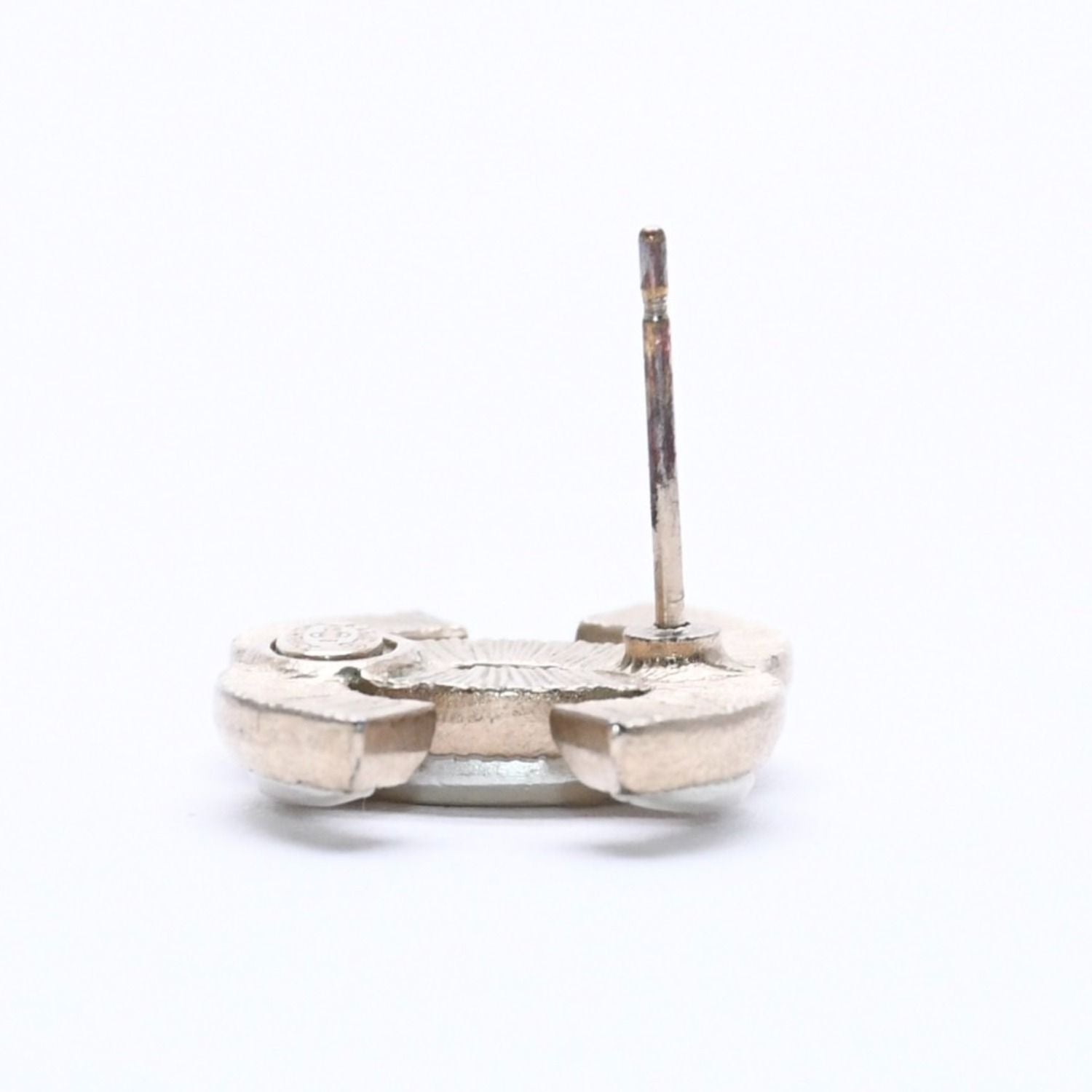 Chanel CC Logo Single Earrings Metal Silver Gold Bicolor — view 7