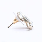 Chanel CC Logo Single Earrings Metal Silver Gold Bicolor — view 4