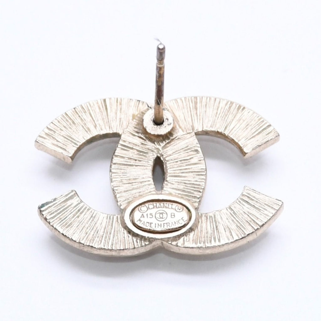 Chanel CC Logo Single Earrings Metal Silver Gold Bicolor — view 6